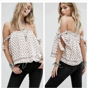 Tularosa Perry Off Shoulder Scarf Blouse Top